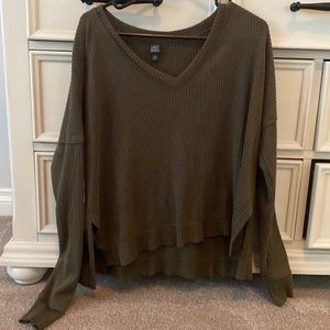 Wild fable cozy rib knit olive green size XS NWOT